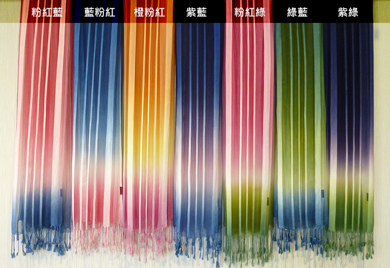 天染工坊 歡顏-天染烏干絲雙漸層圍巾組(多色可選)  天染工坊 歡顏-天染烏干絲雙漸層圍巾組(多色可選)