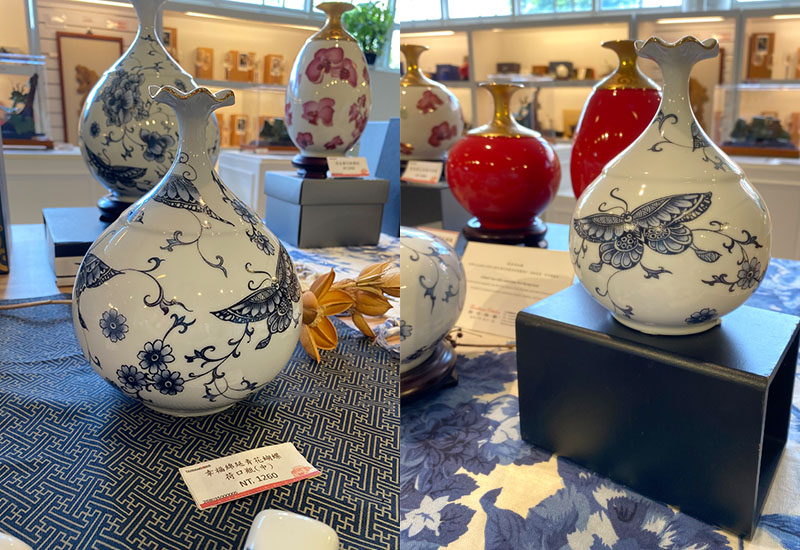 幸福綿延 青花蝴蝶荷口瓶(小) 台灣MIT認證 鶯歌燒 幸福綿延 青花蝴蝶荷口瓶(小) 台灣MIT認證 鶯歌燒