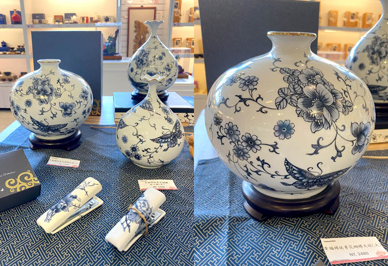 幸福綿延 青花蝴蝶天球(大) 台灣MIT認證 鶯歌燒  幸福綿延 青花蝴蝶天球(大) 台灣MIT認證 鶯歌燒