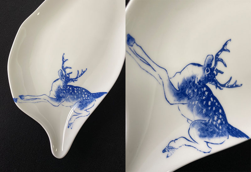 梅花鹿台灣瓷盤 臺灣造型餐盤 梅花鹿台灣瓷盤 臺灣造型餐盤