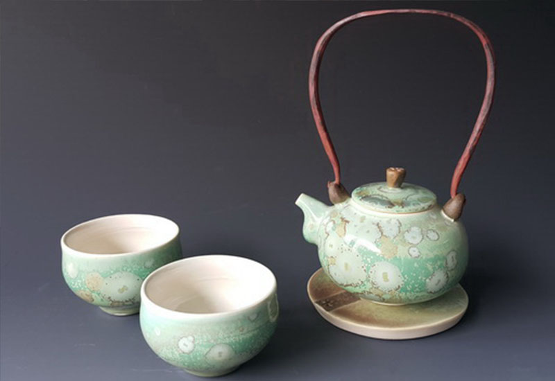 林妙芳 綠桔結晶-雙人茶器組-茶壺 林妙芳 綠桔結晶-雙人茶器組-茶壺
