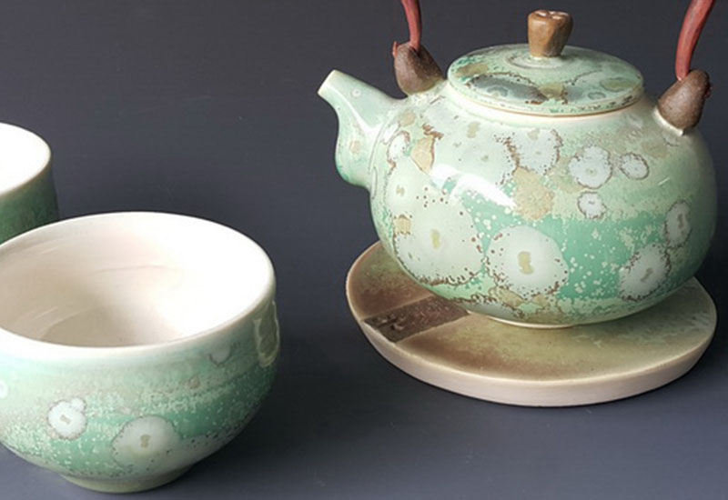 林妙芳 綠桔結晶-雙人茶器組-茶壺 林妙芳 綠桔結晶-雙人茶器組-茶壺