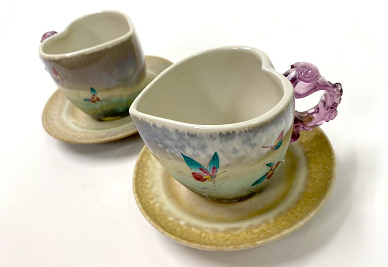 存仁堂 心型蝴蝶對杯 存仁堂 心型蝴蝶對杯