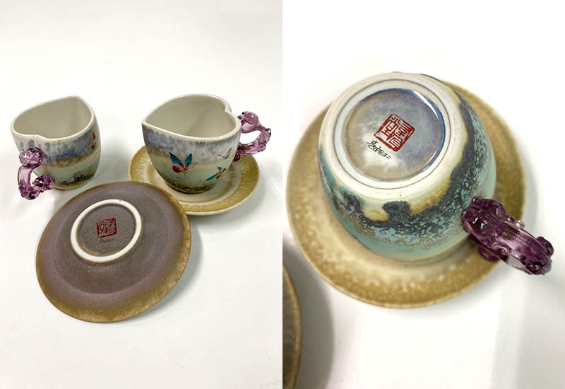 存仁堂 心型蝴蝶對杯 存仁堂 心型蝴蝶對杯