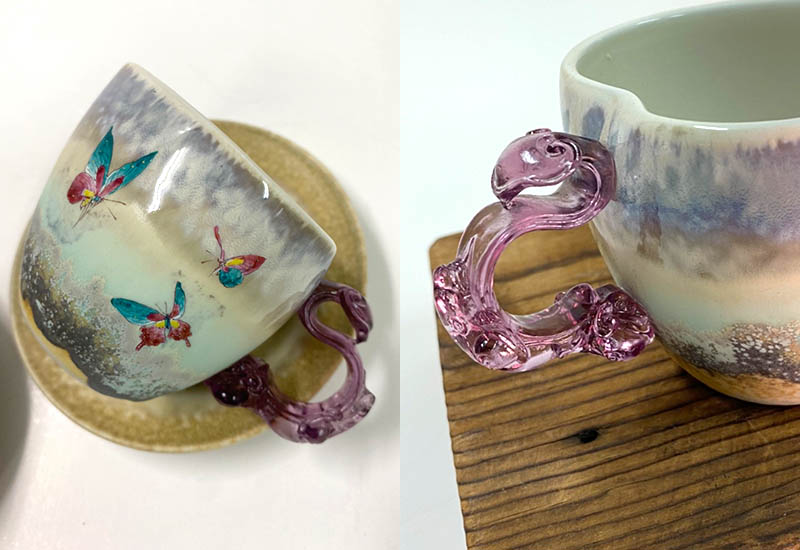 存仁堂 心型蝴蝶對杯 存仁堂 心型蝴蝶對杯