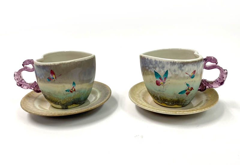 存仁堂 心型蝴蝶對杯 存仁堂 心型蝴蝶對杯