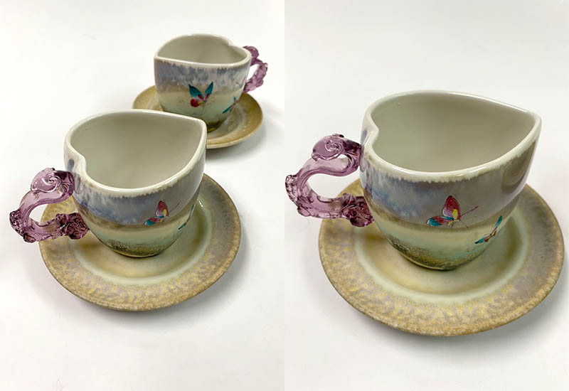 存仁堂 心型蝴蝶對杯 存仁堂 心型蝴蝶對杯