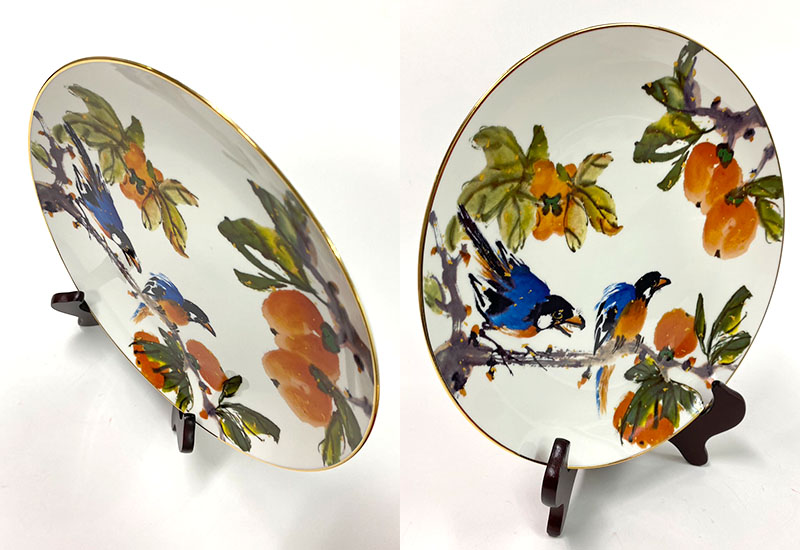 D51-柿柿如意翠鳥瓷盤 D51-柿柿如意翠鳥瓷盤