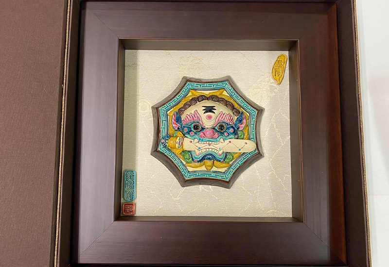 呂世仁 新中獅 交趾陶 掛畫 呂世仁 新中獅 交趾陶 掛畫