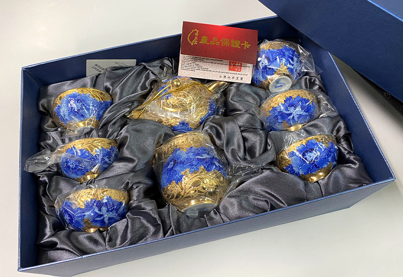 法華彩 鎏金茶壺組(一壼一茶海六杯禮盒組) 台灣MIT認證  法華彩 鎏金茶壺組(一壼一茶海六杯禮盒組) 台灣MIT認證