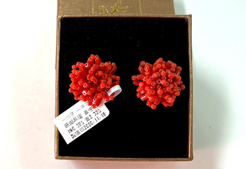 蘇澳珊瑚 珊瑚阿達仔耳環_ SBKERG0012 蘇澳珊瑚 珊瑚阿達仔耳環_ SBKERG0012