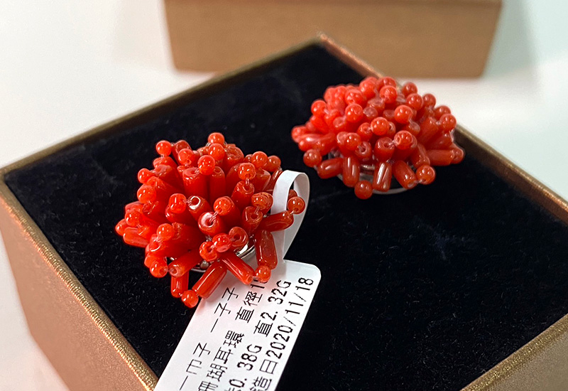 蘇澳珊瑚 珊瑚阿達仔耳環_ SBKERG0012 蘇澳珊瑚 珊瑚阿達仔耳環_ SBKERG0012