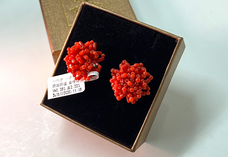 蘇澳珊瑚 珊瑚阿達仔耳環_ SBKERG0012 蘇澳珊瑚 珊瑚阿達仔耳環_ SBKERG0012