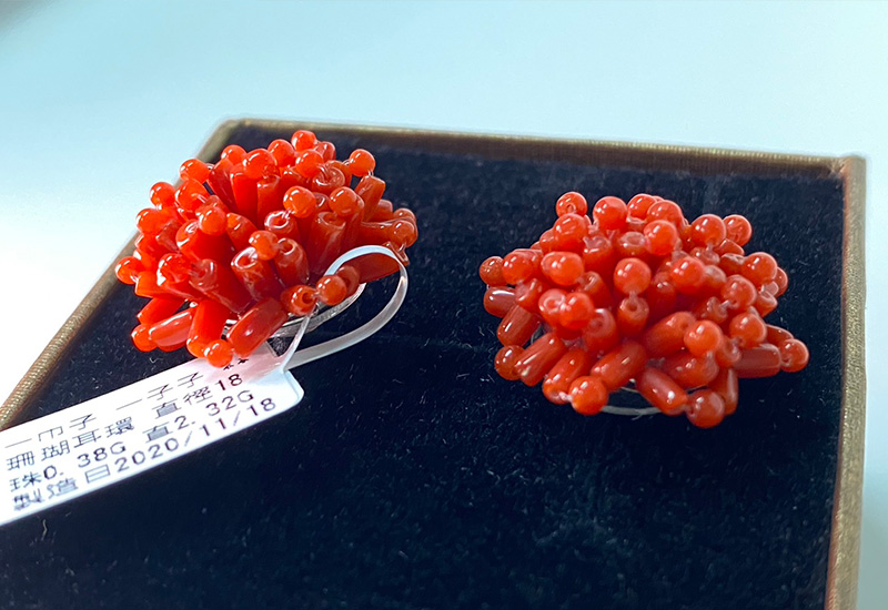 蘇澳珊瑚 珊瑚阿達仔耳環_ SBKERG0012 蘇澳珊瑚 珊瑚阿達仔耳環_ SBKERG0012