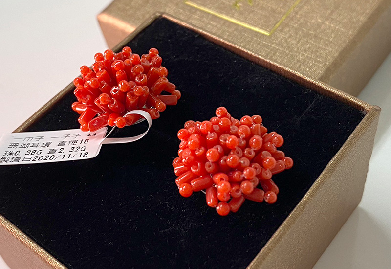 蘇澳珊瑚 珊瑚阿達仔耳環_ SBKERG0012 蘇澳珊瑚 珊瑚阿達仔耳環_ SBKERG0012