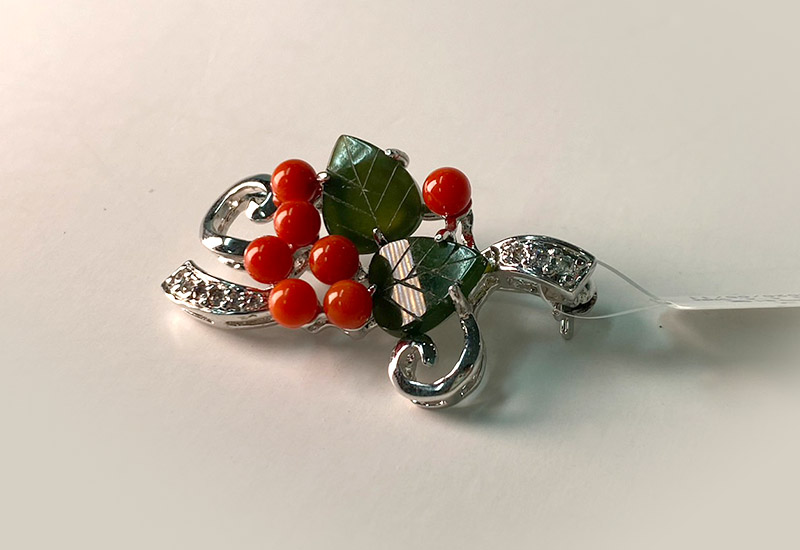 蘇澳珊瑚 珊瑚台玉胸針墜_SBKBPB0002 蘇澳珊瑚 珊瑚台玉胸針墜_SBKBPB0002