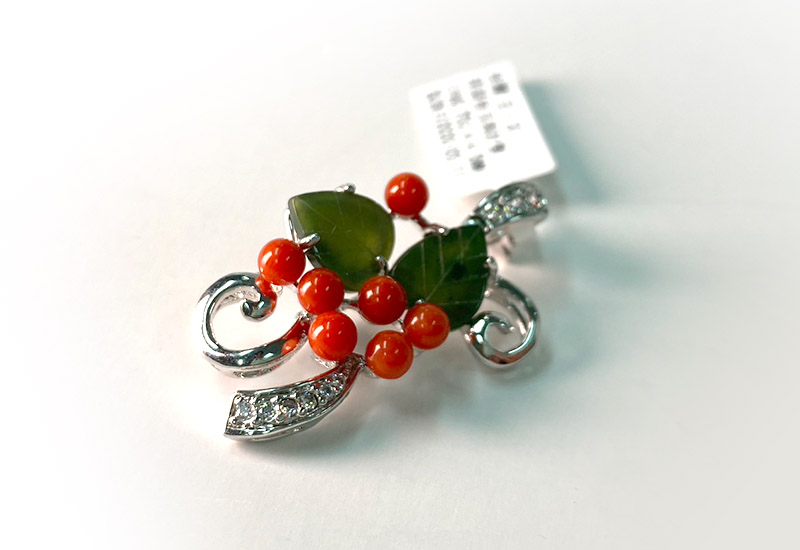 蘇澳珊瑚 珊瑚台玉胸針墜_SBKBPB0002 蘇澳珊瑚 珊瑚台玉胸針墜_SBKBPB0002