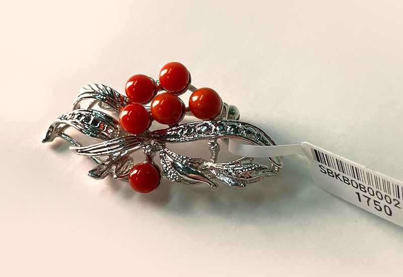 蘇澳珊瑚  珊瑚圓珠胸針墜_SBKBOB0002 蘇澳珊瑚  珊瑚圓珠胸針墜_SBKBOB0002