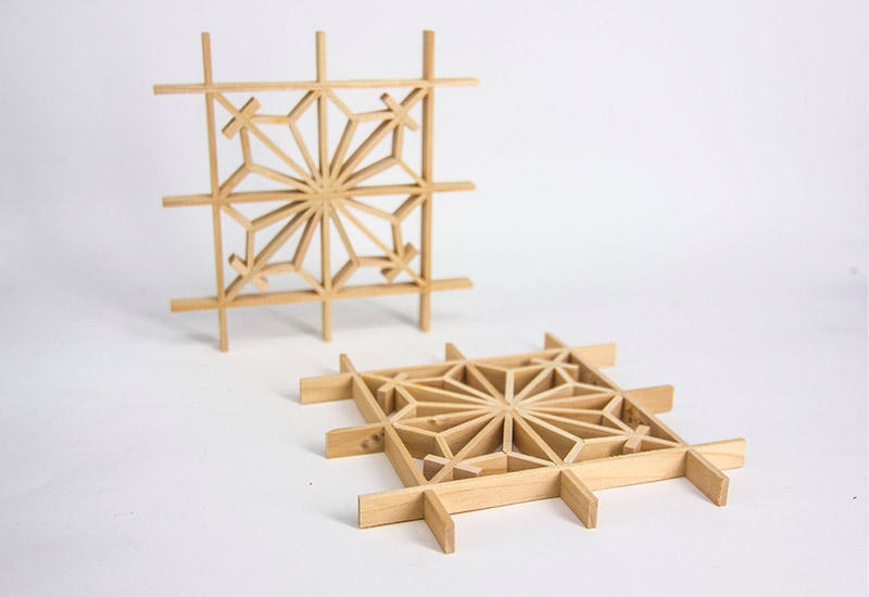 手手 木器窗花杯墊 - 麻花紋 手手 木器窗花杯墊 - 麻花紋