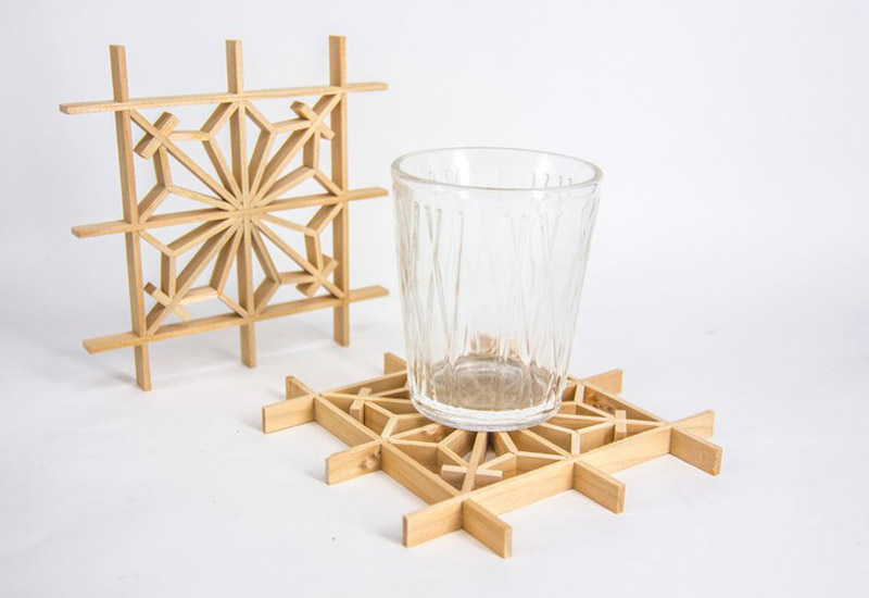 手手 木器窗花杯墊 - 麻花紋 手手 木器窗花杯墊 - 麻花紋