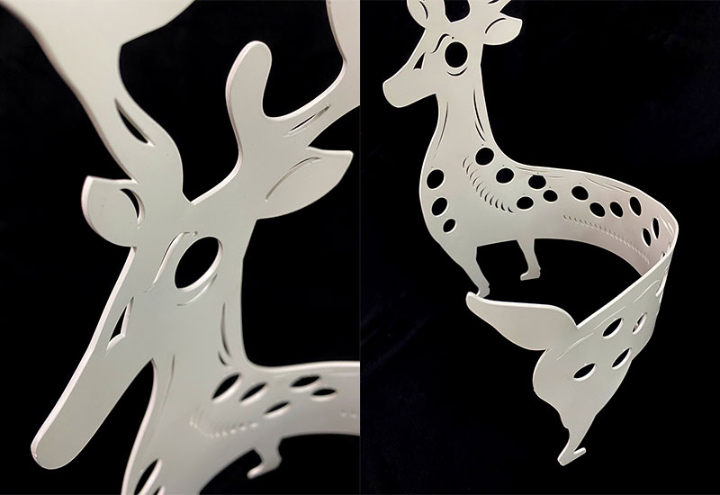 谷同金 迴盪系列-頭角崢嶸(梅花鹿) 設計師款S白 花器  谷同金 迴盪系列-頭角崢嶸(梅花鹿) 設計師款S白 花器