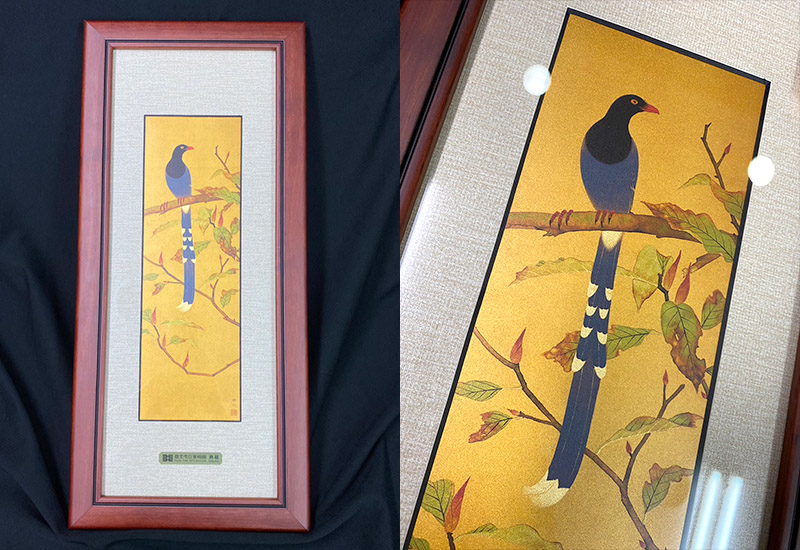 品金品 北美館 - 台灣藍鵲  黃金複製畫  品金品 北美館 - 台灣藍鵲  黃金複製畫