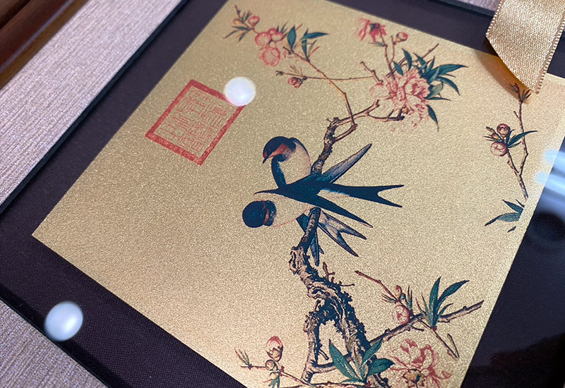 品金品 風華 - 桃花圖  黃金複製畫  品金品 風華 - 桃花圖  黃金複製畫