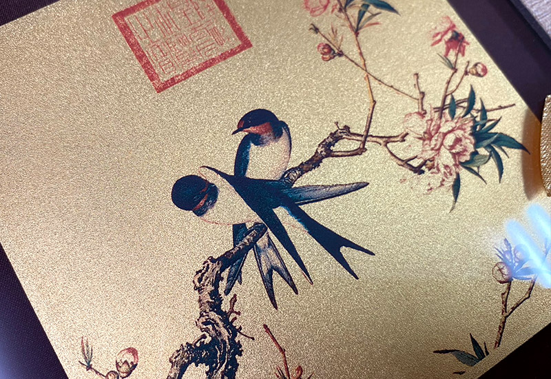 品金品 風華 - 桃花圖  黃金複製畫  品金品 風華 - 桃花圖  黃金複製畫