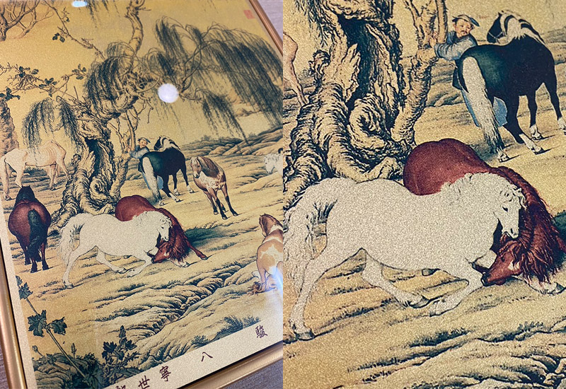 品金品 富貴-八駿圖  黃金複製畫  品金品 富貴-八駿圖  黃金複製畫