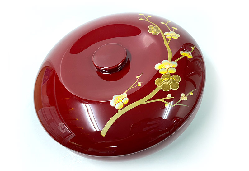 林建正 台灣漆器 蒔繪梅果點心盤-果盒(大)  林建正 台灣漆器 蒔繪梅果點心盤-果盒(大)