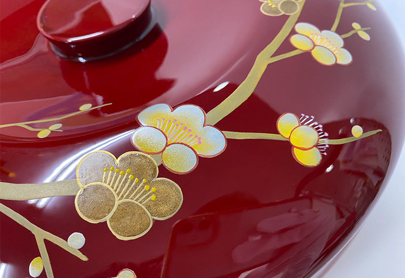 林建正 台灣漆器 蒔繪梅果點心盤-果盒(大)  林建正 台灣漆器 蒔繪梅果點心盤-果盒(大)