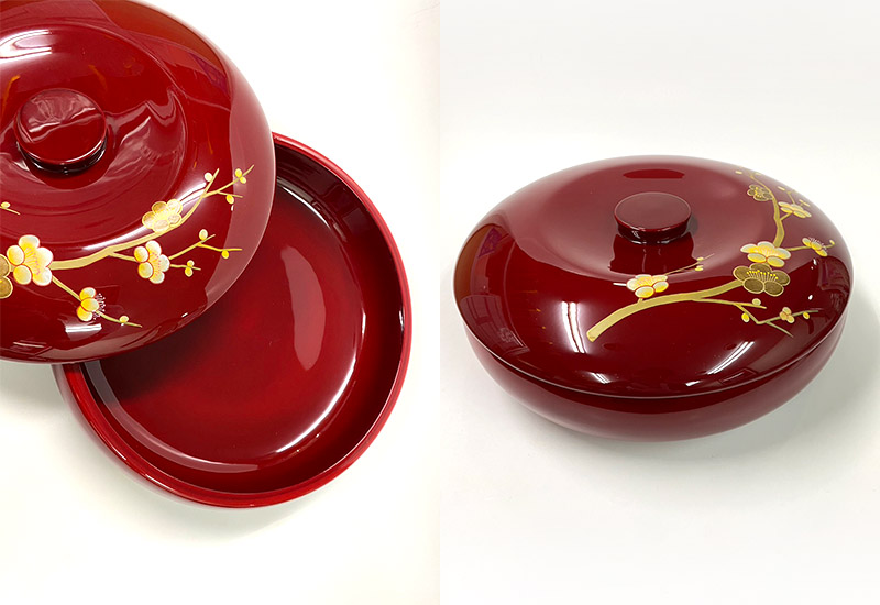 林建正 台灣漆器 蒔繪梅果點心盤-果盒(大)  林建正 台灣漆器 蒔繪梅果點心盤-果盒(大)