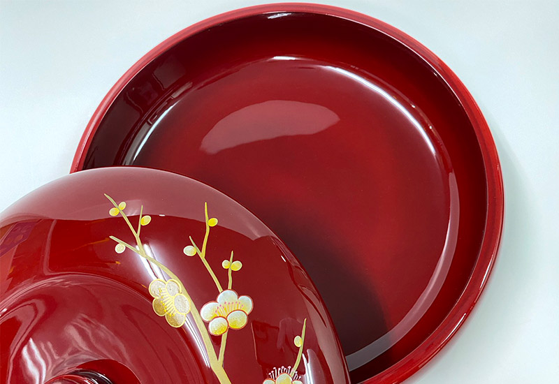林建正 台灣漆器 蒔繪梅果點心盤-果盒(大)  林建正 台灣漆器 蒔繪梅果點心盤-果盒(大)