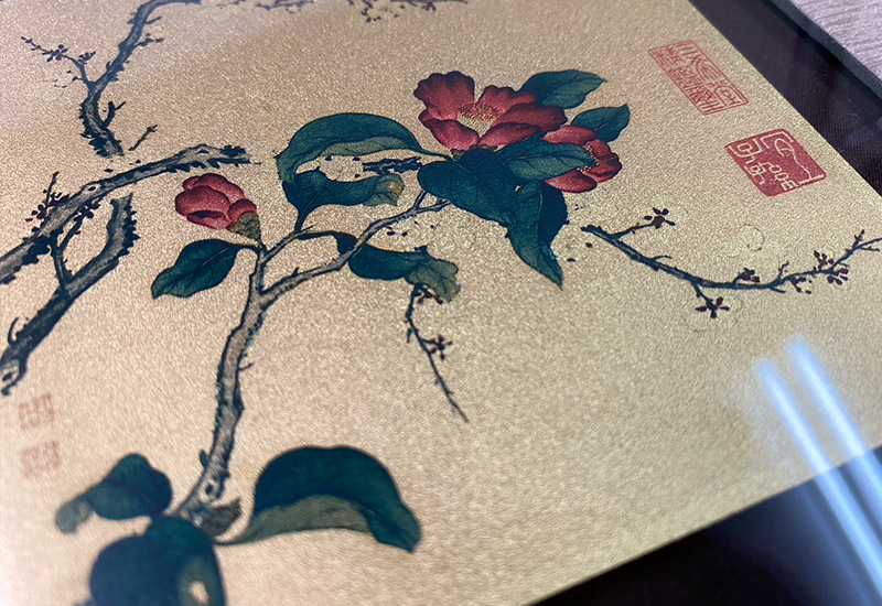 品金品 風華 - 梅花山茶  黃金複製畫  品金品 風華 - 梅花山茶  黃金複製畫