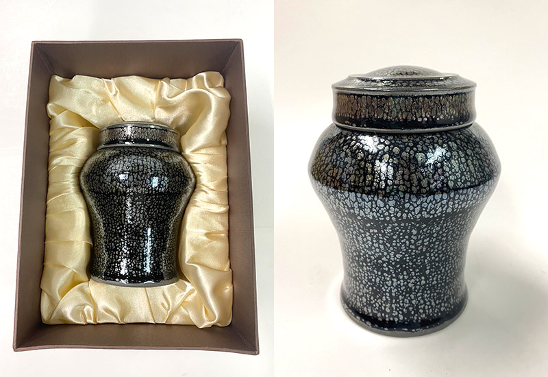 楊春生 照窯 銀輝油滴天目 貴妃型茶倉 楊春生 照窯 銀輝油滴天目 貴妃型茶倉