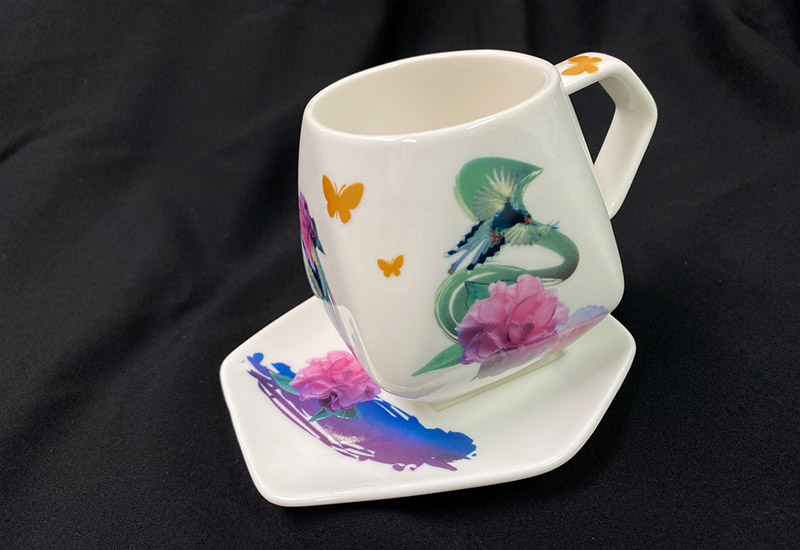 3D藍鵲天燈咖啡杯盤組 台灣MIT認證 鶯歌燒 3D藍鵲天燈咖啡杯盤組 台灣MIT認證 鶯歌燒