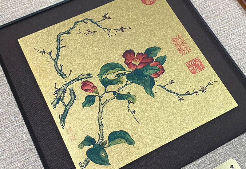 品金品 風華 - 梅花山茶  黃金複製畫  品金品 風華 - 梅花山茶  黃金複製畫