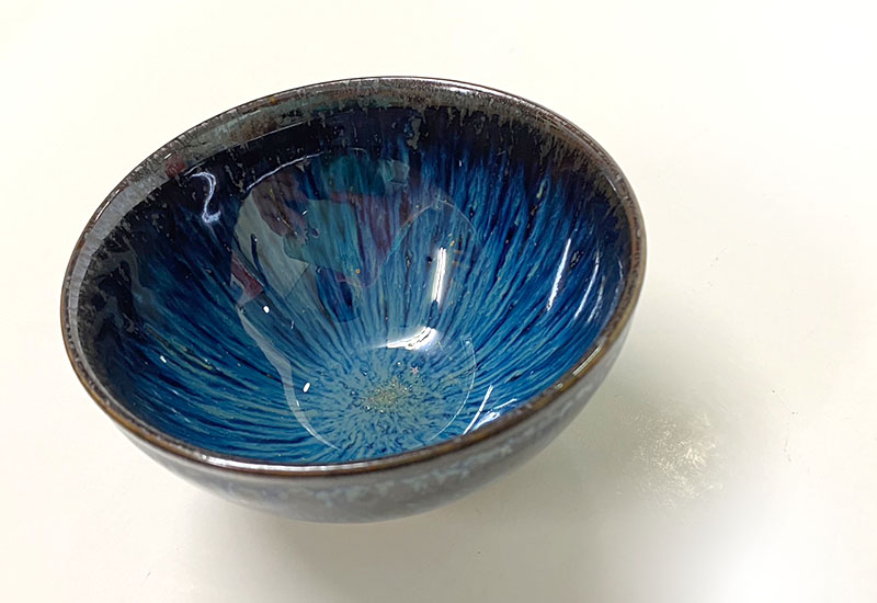 大立窯 湛藍兔毫曜變天目杯  天目釉茶杯 大立窯 湛藍兔毫曜變天目杯  天目釉茶杯