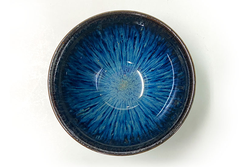 大立窯 湛藍兔毫曜變天目杯  天目釉茶杯 大立窯 湛藍兔毫曜變天目杯  天目釉茶杯