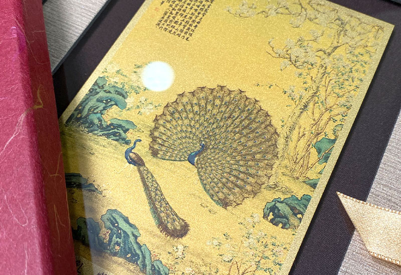 品金品 五福 - 孔雀開屏 黃金複製畫 品金品 五福 - 孔雀開屏 黃金複製畫