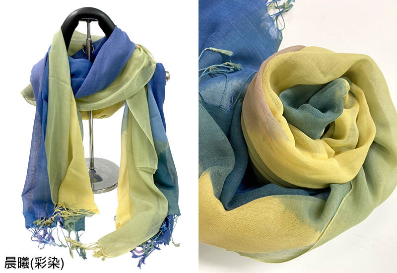 天染工坊 山鄉組曲— 天然藍靛多層次疊染棉圍巾(3款可選) 天染工坊 山鄉組曲— 天然藍靛多層次疊染棉圍巾(3款可選)