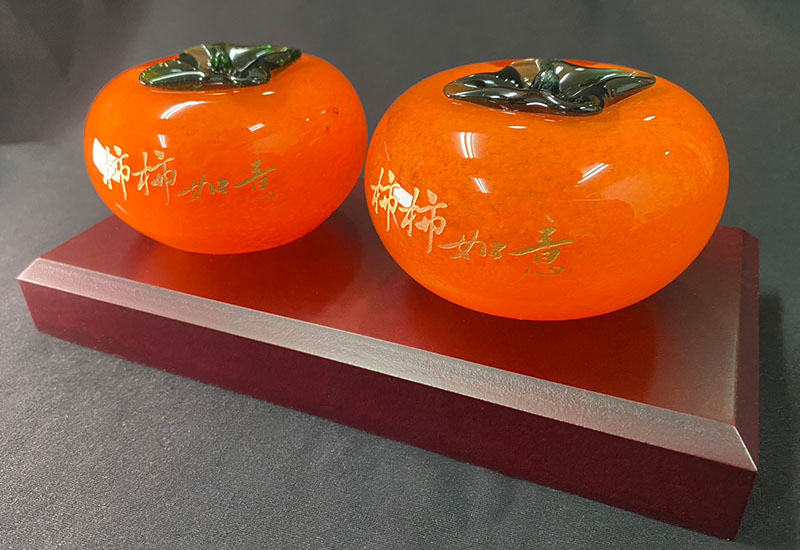 春池玻璃 2號圓柿-柿事如意(橘紅綠葉) 精裝盒  春池玻璃 2號圓柿-柿事如意(橘紅綠葉) 精裝盒