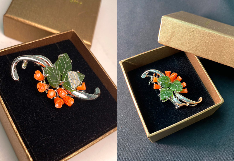 蘇澳珊瑚 珊瑚鬱金香台玉胸針墜 MBKBPR0019 蘇澳珊瑚 珊瑚鬱金香台玉胸針墜 MBKBPR0019