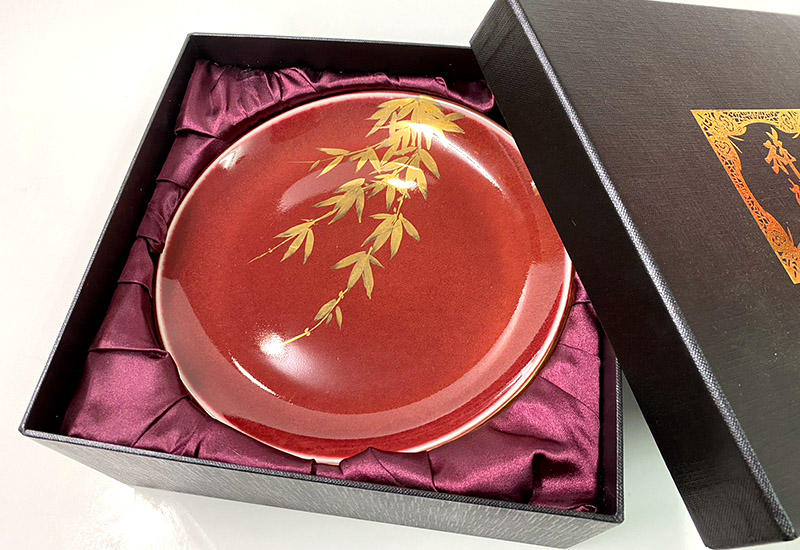 祥軒窯 四季鎏金盤-紅夏  鶯歌燒  祥軒窯 四季鎏金盤-紅夏  鶯歌燒