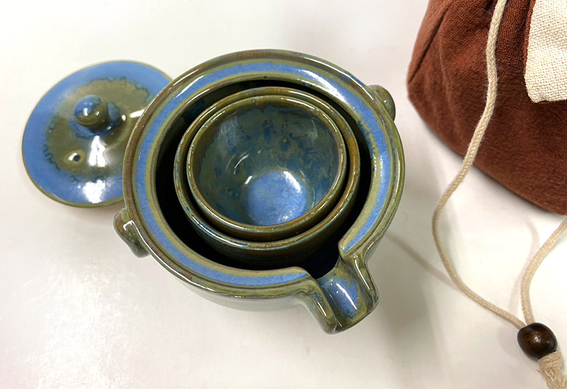 林映汝 隨身小茶具(1壺2杯)-藍 鶯歌燒 林映汝 隨身小茶具(1壺2杯)-藍 鶯歌燒