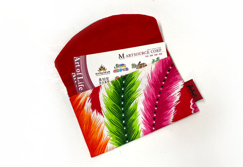 台灣花布 花布名片包-大紅 台灣花布 花布名片包-大紅