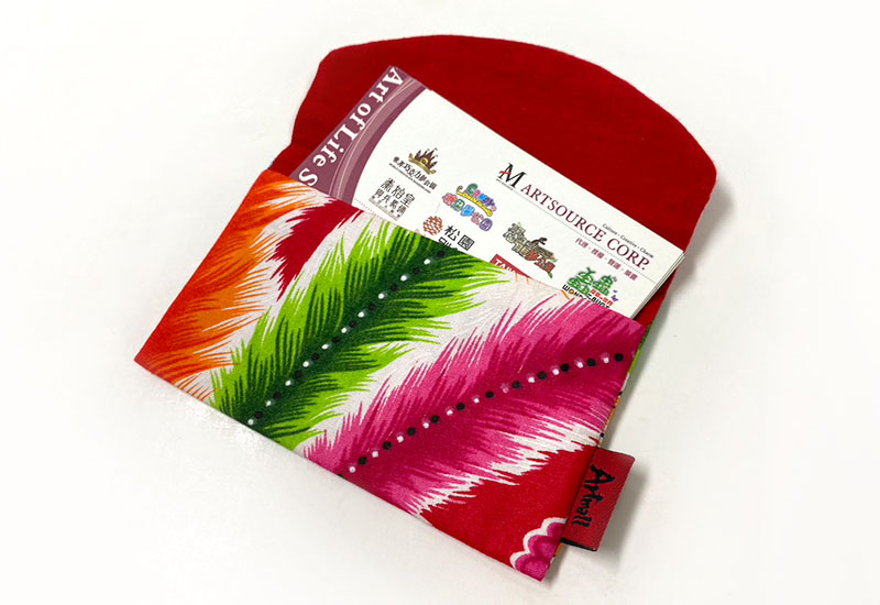 台灣花布 花布名片包-大紅 台灣花布 花布名片包-大紅