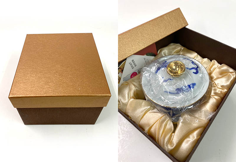 祥龍獻瑞三件杯組(白.青花) 祥龍獻瑞三件杯組(白.青花)