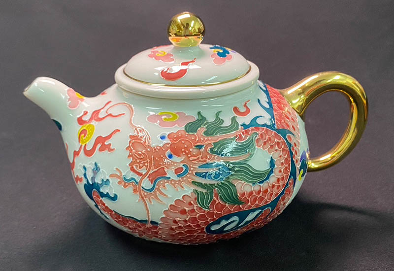 祥龍獻瑞一壺二杯茶具組(白.彩色) 祥龍獻瑞一壺二杯茶具組(白.彩色)