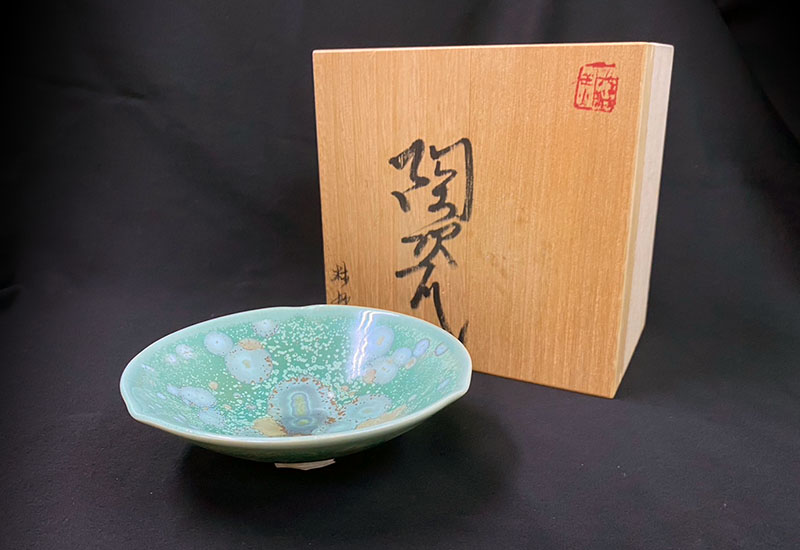 林妙芳 綠桔結晶-茶碗 林妙芳 綠桔結晶-茶碗